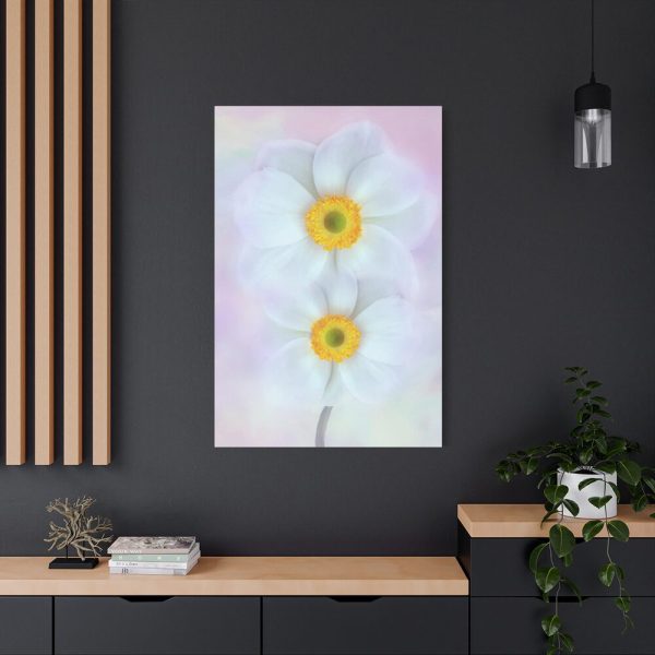 91655-86.jpg Two White Beautiful Flowers Standard Canvas