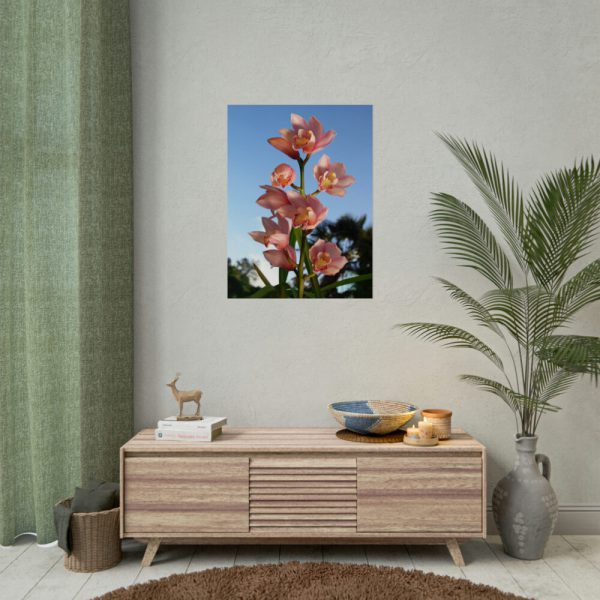 Pink Orchid Flowers Poster