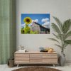 Sunflower and Farm Barn Poster