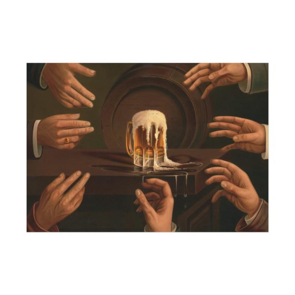 92408-16.jpg Seven Male Hands Encircling a Mug of Beer Poster