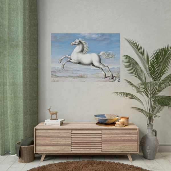 White horse Painting by Joris Hoefnagel Poster
