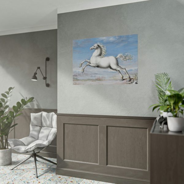 White horse Painting by Joris Hoefnagel Poster