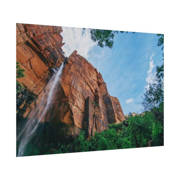 92408-484.jpg Sandstone Cliff with a Waterfall Poster