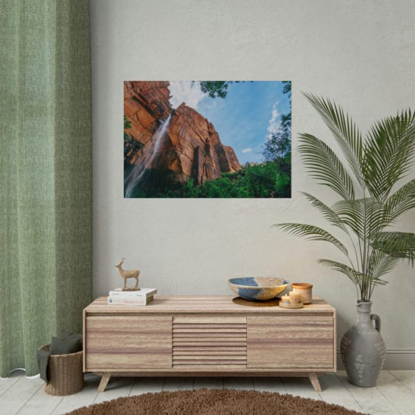 92408-485.jpg Sandstone Cliff with a Waterfall Poster