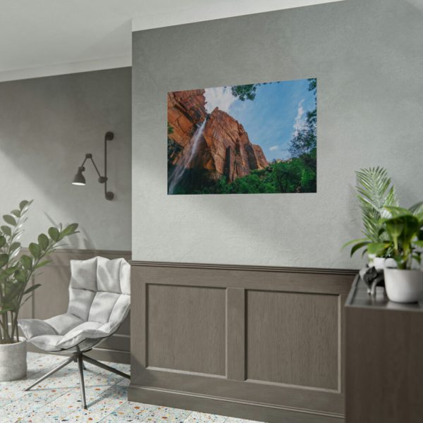 92408-486.jpg Sandstone Cliff with a Waterfall Poster