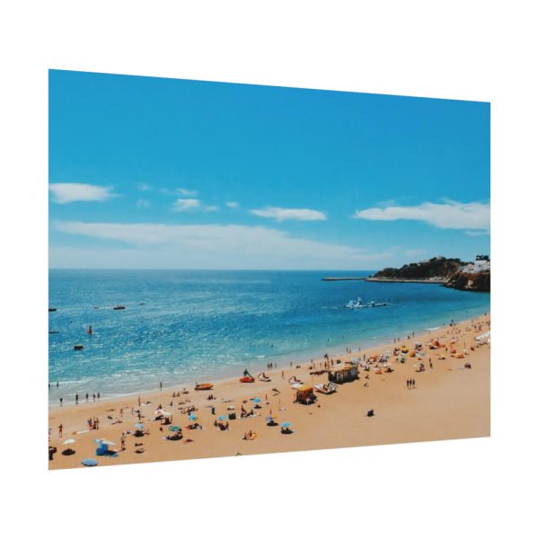 Crowded Beach with Tourists Poster