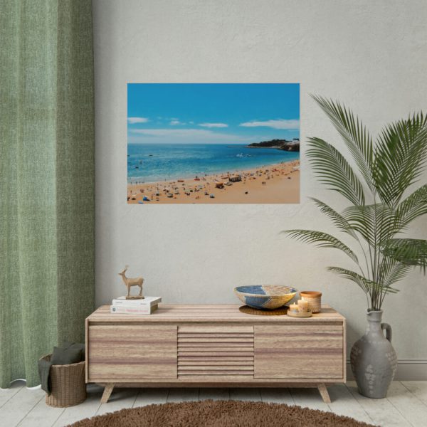 Crowded Beach with Tourists Poster