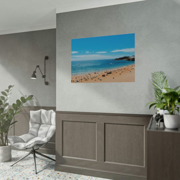 Crowded Beach with Tourists Poster