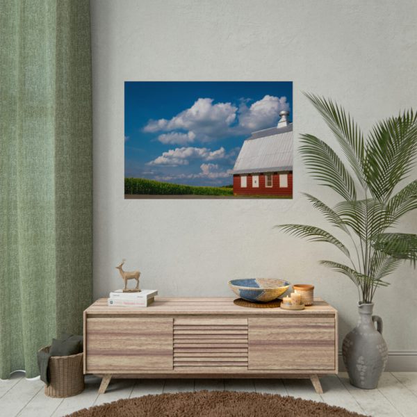 92408-83.jpg Cornfield and Red Barn Scenic Poster