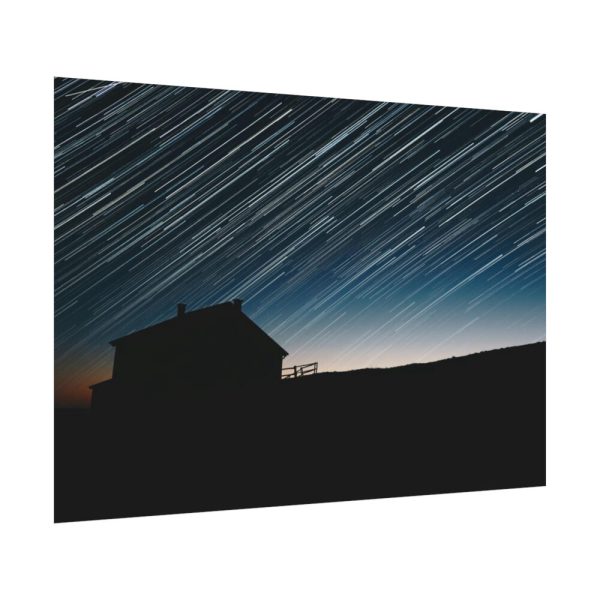 92408-86.jpg Long Exposure of the Star Trails Above the Barn Poster