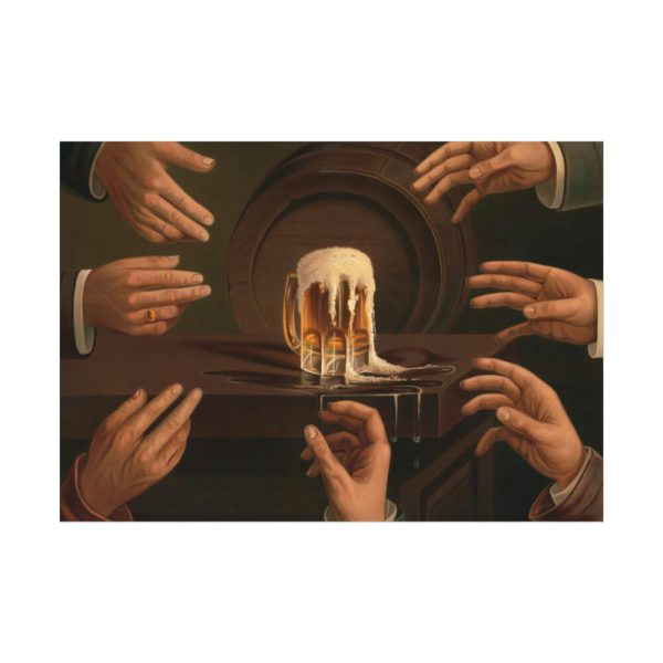 92409-16.jpg Seven Male Hands Encircling a Mug of Beer Poster
