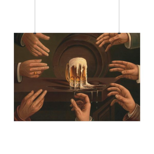 92409-17.jpg Seven Male Hands Encircling a Mug of Beer Poster