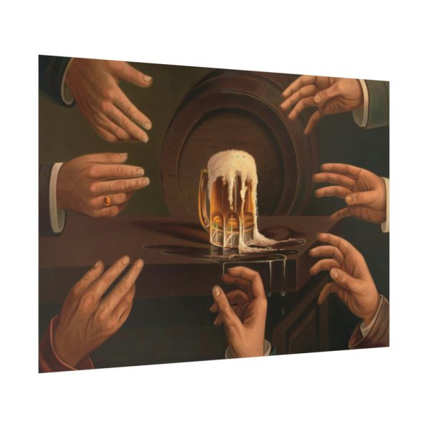92409-18.jpg Seven Male Hands Encircling a Mug of Beer Poster