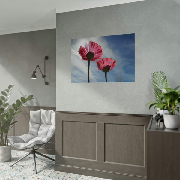 92409-386.jpg Pink Daisy with Blue Sky Poster