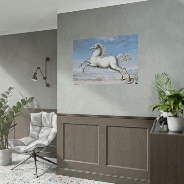 White horse Painting by Joris Hoefnagel Poster