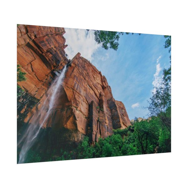 92409-484.jpg Sandstone Cliff with a Waterfall Poster