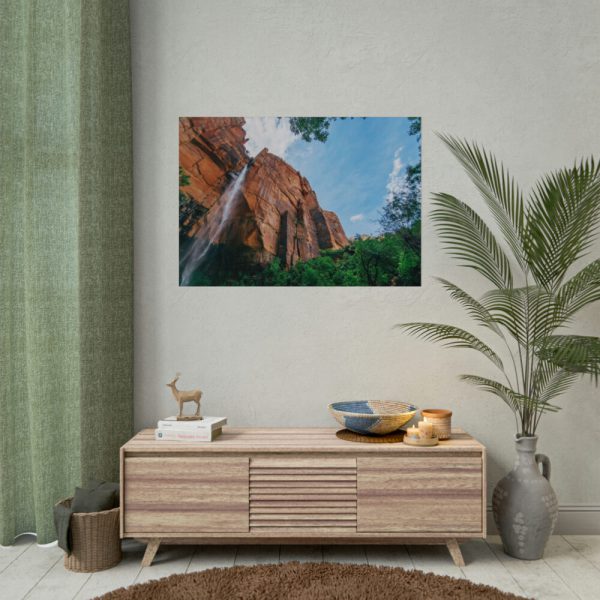 92409-485.jpg Sandstone Cliff with a Waterfall Poster