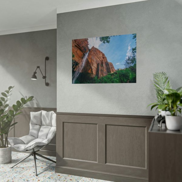 92409-486.jpg Sandstone Cliff with a Waterfall Poster