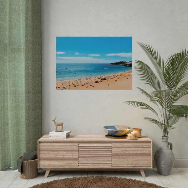 Crowded Beach with Tourists Poster