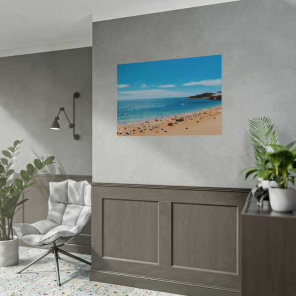 Crowded Beach with Tourists Poster
