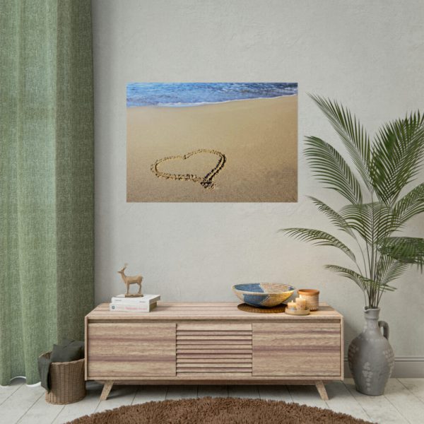 92409-685.jpg Heart Drawn on Sand at Beach Poster