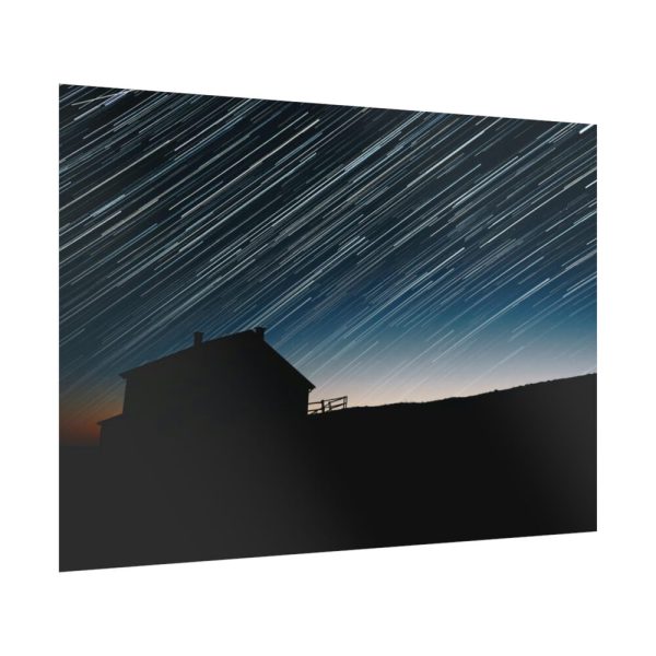 92409-86.jpg Long Exposure of the Star Trails Above the Barn Poster