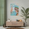 Aesthetic Vintage Woman at the Beach Poster
