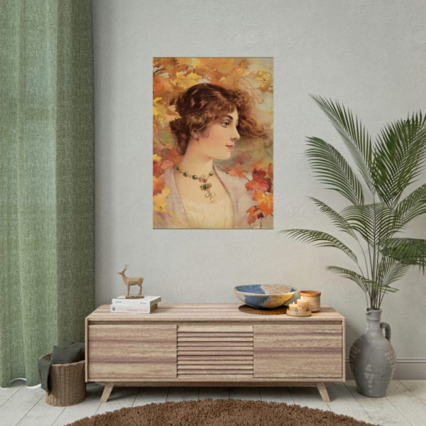 Aesthetic Woman in Autumn Poster