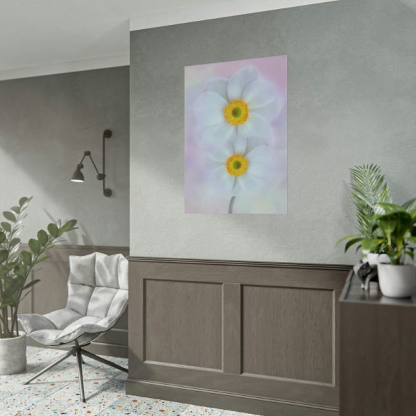 92410-99.jpg Two White Beautiful Flowers Poster