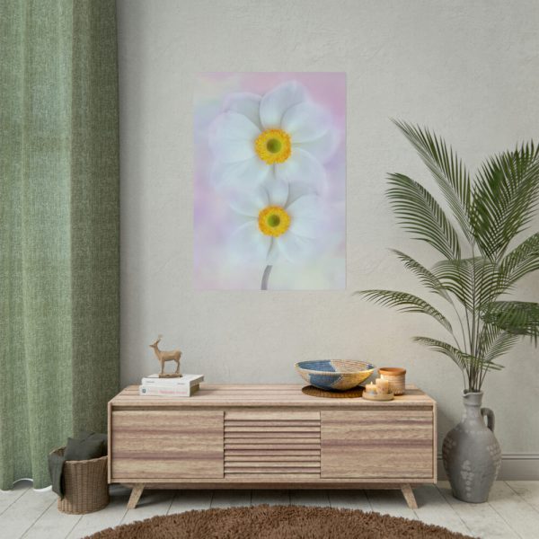92411-98.jpg Two White Beautiful Flowers Poster