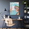 Aesthetic Vintage Woman at the Beach Framed Poster