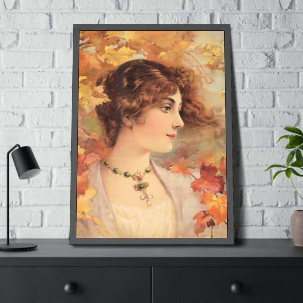 93830-43.jpg Aesthetic Woman in Autumn Framed Poster
