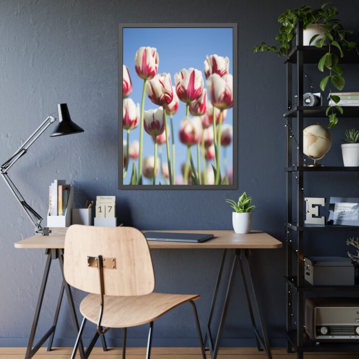 Omber Pink and White Tulips Framed Poster - Image 3
