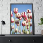 Omber Pink and White Tulips Framed Poster - Image 4
