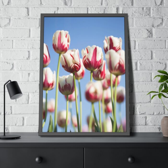 Omber Pink and White Tulips Framed Poster - Image 4