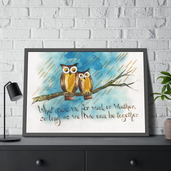 93854-111.jpg Owls on a Branch Framed Poster