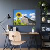 93854-122.jpg Sunflower and Farm Barn Framed Poster