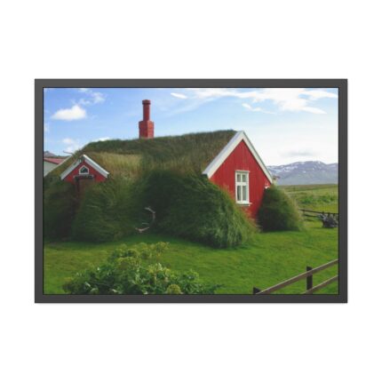 Red Barn in the Grass Framed Poster