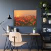 Barn in Smokey Orange Sky Framed Poster