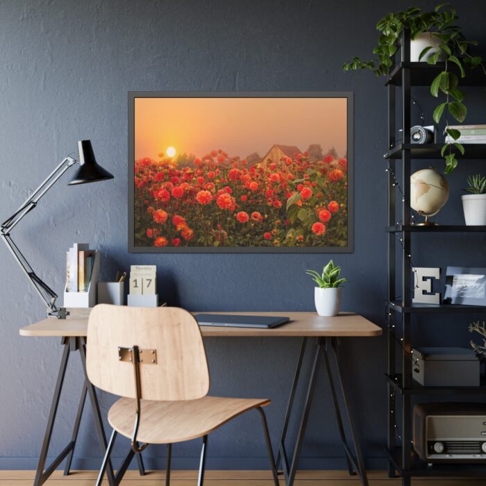Barn in Smokey Orange Sky Framed Poster - Image 3