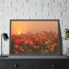 Barn in Smokey Orange Sky Framed Poster