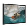 Polar Bear in Water Framed Poster