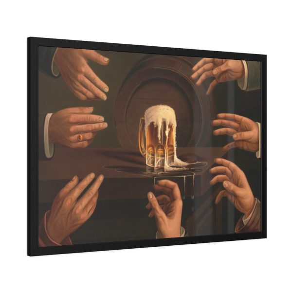 93854-21.jpg Seven Male Hands Encircling a Mug of Beer Framed Poster