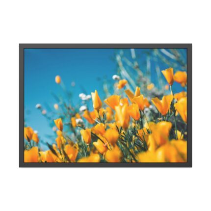 Orange Petaled Flowers Framed Poster
