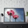 93854-371.jpg Pink Daisy with Blue Sky Framed Poster