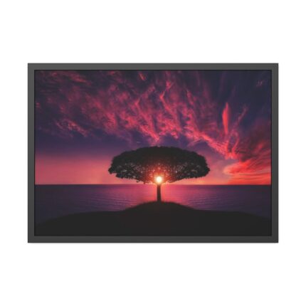 Breathtaking Red and Purple Sky Framed Poster