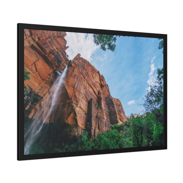 93854-449.jpg Sandstone Cliff with a Waterfall Framed Poster