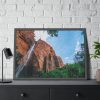 93854-451.jpg Sandstone Cliff with a Waterfall Framed Poster