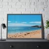 Crowded Beach with Tourists Framed Poster