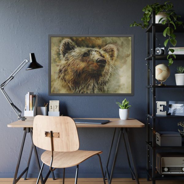 Grizzly Bear Kodiak Head Framed Poster